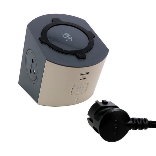 Bezdrátová nabíječka USB A+C 2x2P+T Legrand 49402 bílá/hnědošedá (obrázek 4)