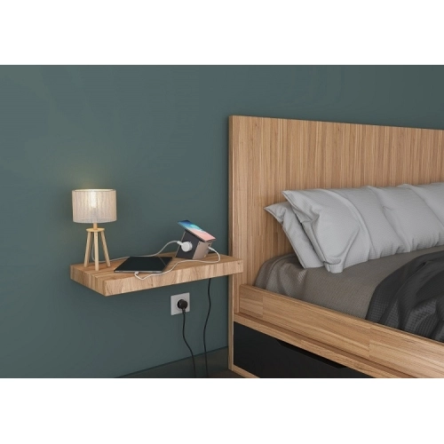 Bezdrátová nabíječka USB A+C 2x2P+T Legrand 49402 bílá/hnědošedá (obrázek 5)