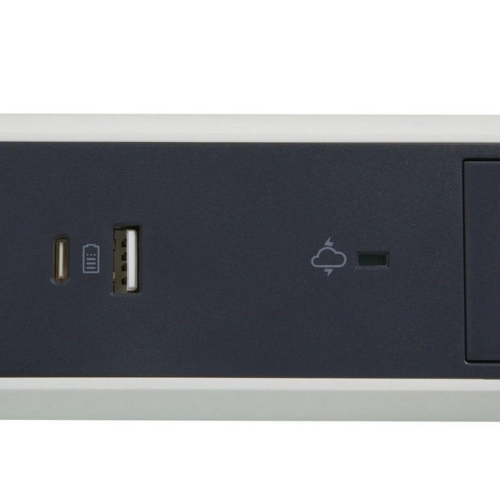 Prodlužovací kabel 1,5m 3zásuvky USB A+C přepěťová ochrana Legrand 49416 bílá/tmavě šedá (obrázek 4)