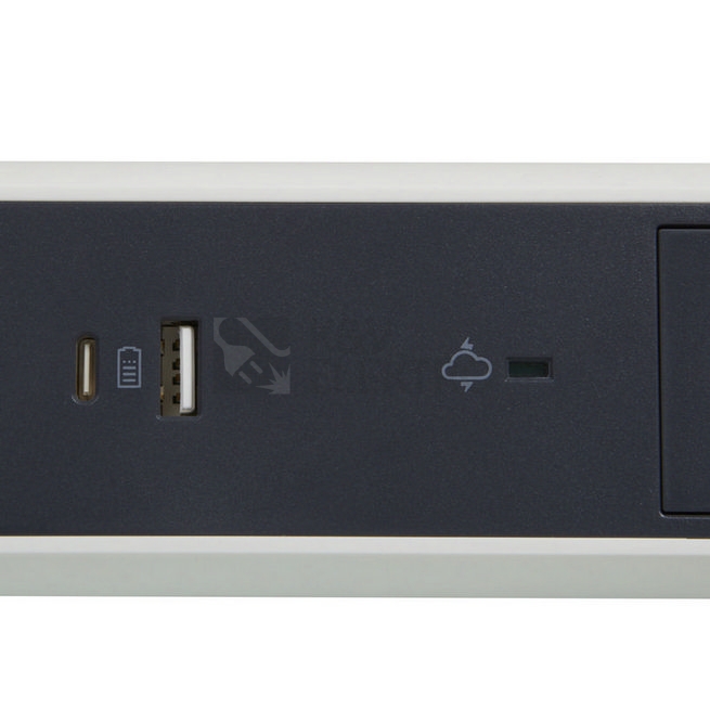 Obrázek produktu Prodlužovací kabel 1,5m 3zásuvky USB A+C přepěťová ochrana Legrand 49416 bílá/tmavě šedá 1