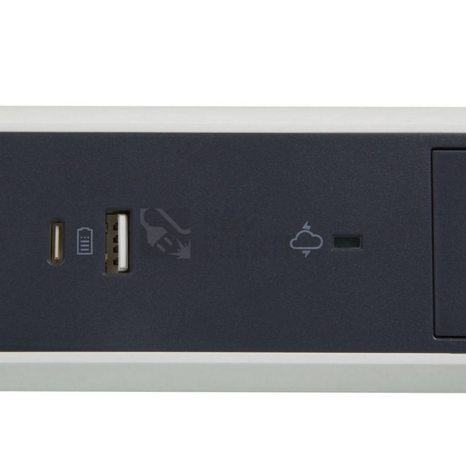 Obrázek produktu Prodlužovací kabel 1,5m 3zásuvky USB A+C přepěťová ochrana Legrand 49416 bílá/tmavě šedá 1