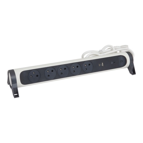 Prodlužovací kabel 1,5m 5zásuvek USB A+C přepěťová ochrana Legrand 49420 bílá/tmavě šedá (obrázek 6)