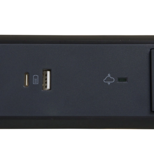 Prodlužovací kabel 1,5m 3zásuvky USB A+C přepěťová ochrana Legrand 49424 černá/tmavě šedá (obrázek 3)
