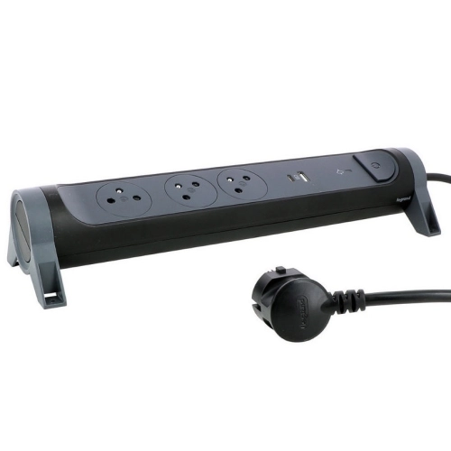 Prodlužovací kabel 1,5m 3zásuvky USB A+C přepěťová ochrana Legrand 49424 černá/tmavě šedá (obrázek 5)