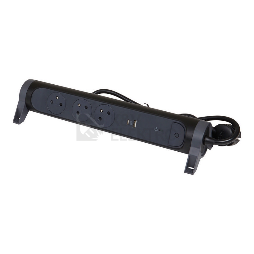 Obrázek produktu Prodlužovací kabel 1,5m 3zásuvky USB A+C přepěťová ochrana Legrand 49424 černá/tmavě šedá 0