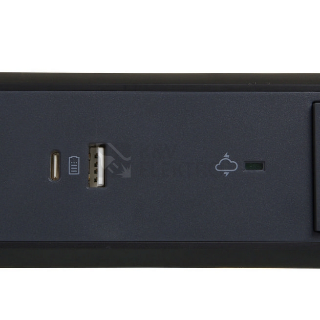 Obrázek produktu Prodlužovací kabel 1,5m 3zásuvky USB A+C přepěťová ochrana Legrand 49424 černá/tmavě šedá 1