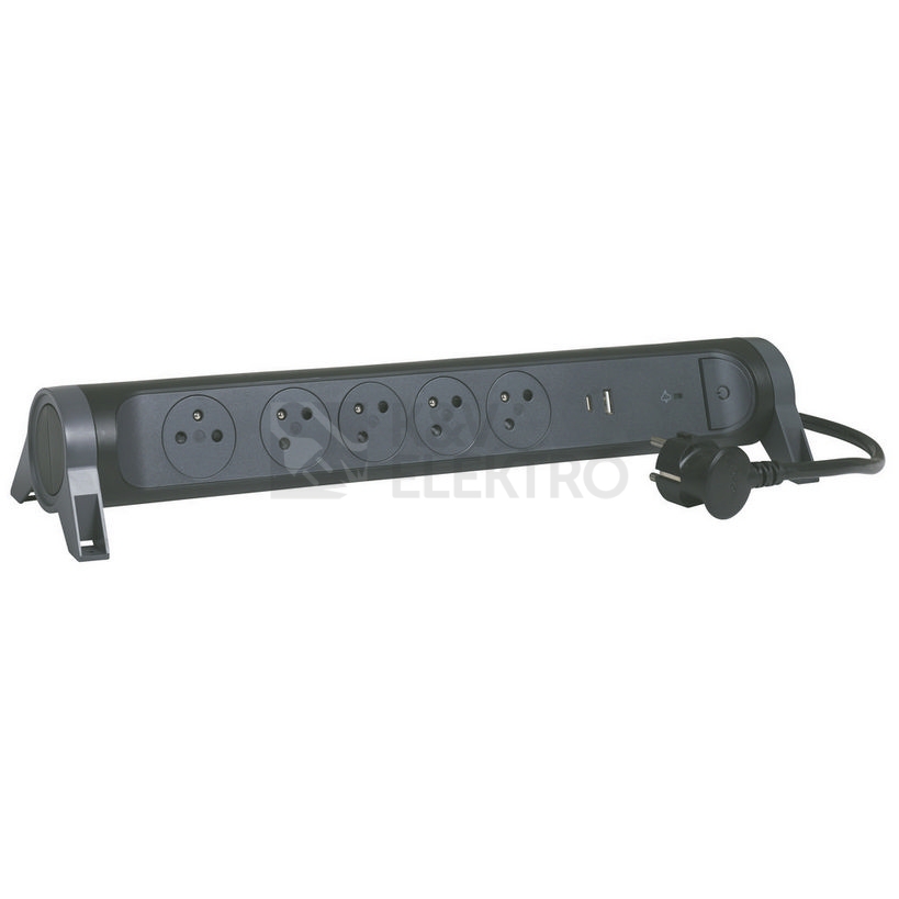 Obrázek produktu Prodlužovací kabel 1,5m 5zásuvek USB A+C přepěťová ochrana Legrand 49428 černá/tmavě šedá 3