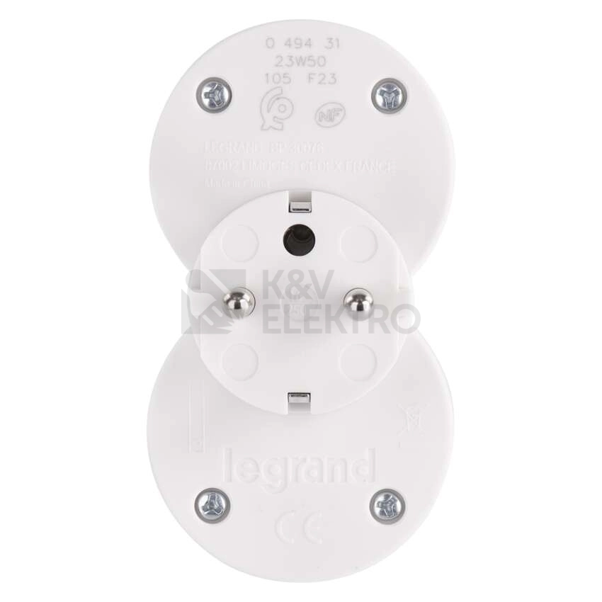 Obrázek produktu Rozdvojka 2x2P+T Legrand 49431 bílá/světle šedá 7