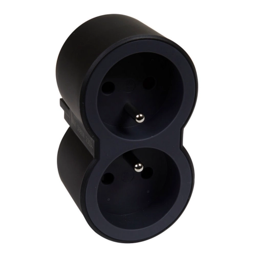 Rozdvojka 2x2P+T Legrand 49432 černá/tmavě šedá