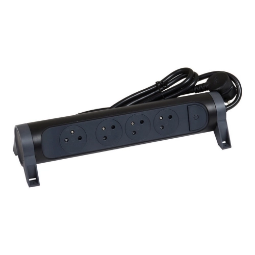 Prodlužovací kabel 1,5m 4zásuvky s vypínačem Legrand 49449 černá/tmavě šedá (obrázek 4)