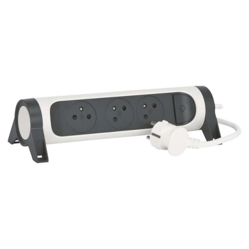 Prodlužovací kabel 3m 3zásuvky s vypínačem Legrand 49458 bílá/tmavě šedá (obrázek 3)