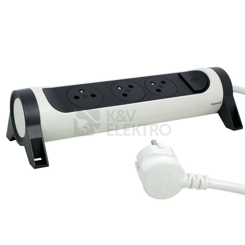 Obrázek produktu Prodlužovací kabel 3m 3zásuvky s vypínačem Legrand 49458 bílá/tmavě šedá 5