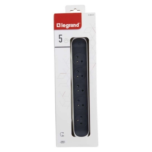 Prodlužovací kabel 3m 5zásuvek s vypínačem Legrand 49461 bílá/tmavě šedá (obrázek 3)