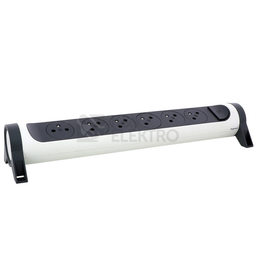 Obrázek produktu Šestizásuvka bez kabelu s vypínačem Legrand 49468 bílá/tmavě šedá 4