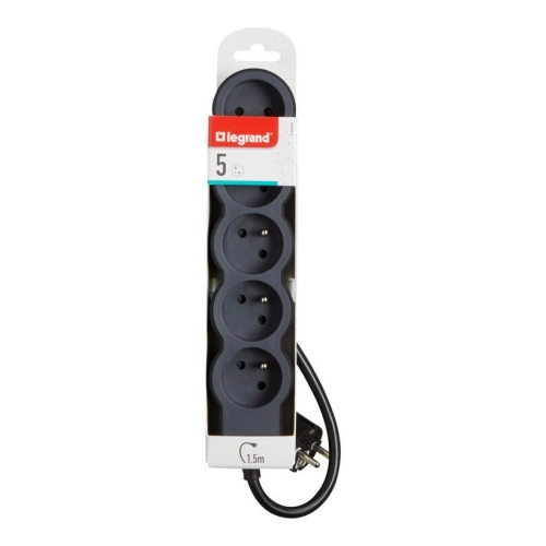 Prodlužovací kabel 1,5m 5zásuvek Legrand 49483 černá/tmavě šedá (obrázek 3)