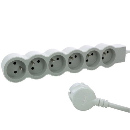 Prodlužovací kabel 1,5m 6zásuvek Legrand 49485 bílá/světle šedá (obrázek 5)