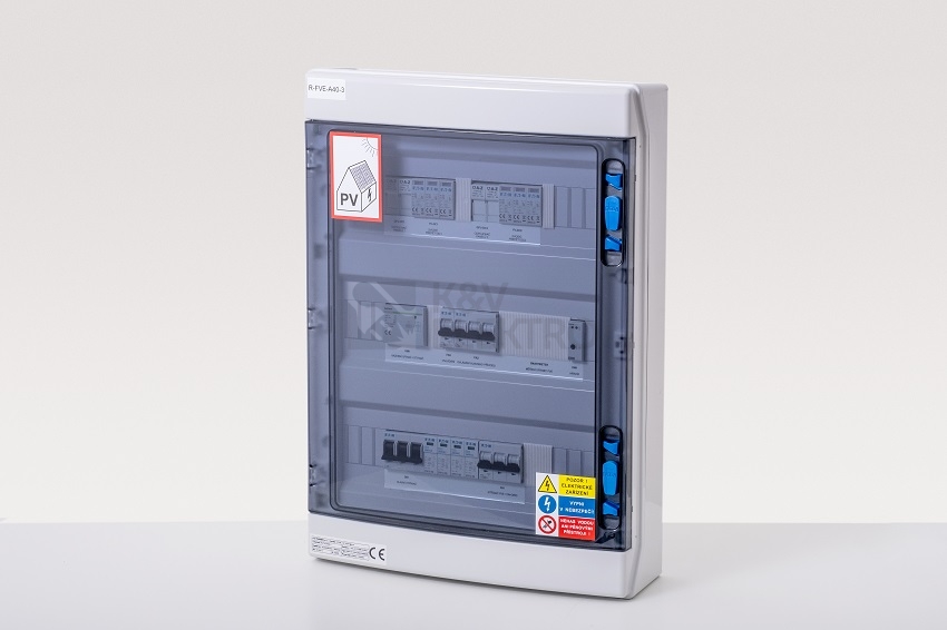 Obrázek produktu Kompletní AC+DC nástěnná rozvodnice pro FVE EATON R-FVE-A40-1 T1+T2 bez AC svodiče 1