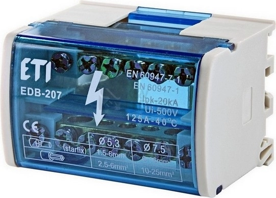 Obrázek produktu Distribuční svorkovnice 2-pólová ETI EDB-207 001102300 0