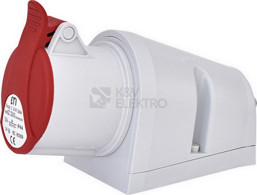 Obrázek produktu Zásuvka nástěnná ETI EZ 3243 32A/400V/4P IP44 004482038 0