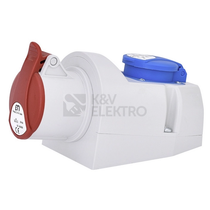 Obrázek produktu Zásuvka kombinovaná ETI EZCZ 3243 32A/400V/4p/230V/16A IP44 004482056 0