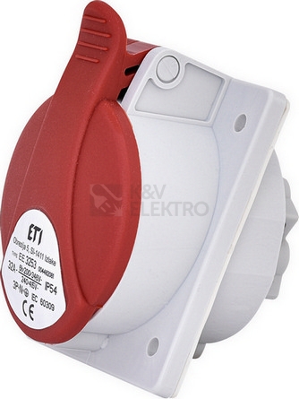 Obrázek produktu Zásuvka vestavná ETI EE 3253 32A/400V/5P IP54 004482081 0