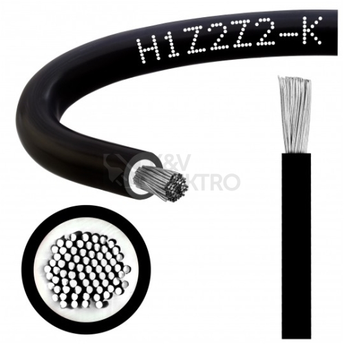 Solární kabel H1Z2Z2-K 6 SW 6mm2 černý