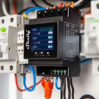 Obrázek produktu Spínací modul na DIN lištu Shelly Pro 4PM 4 kanály 1-fázový měření spotřeby,4x16A 110-230V WiFi LAN 1