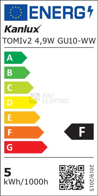 Obrázek produktu LED žárovka GU10 Kanlux 4,9W (40W) teplá bílá (3000K), reflektor 100° 34968 2