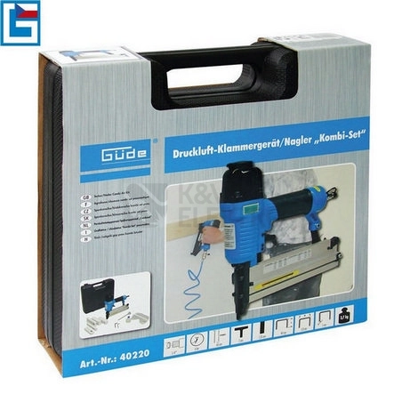 Obrázek produktu Pneumatická sponkovačka/hřebíkovač KOMBI sada Güde 40220 5