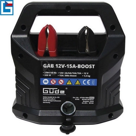 Obrázek produktu Automatická nabíječka autobaterií 12V Güde GAB 15 A BOOST 85143 se zásuvkou 1