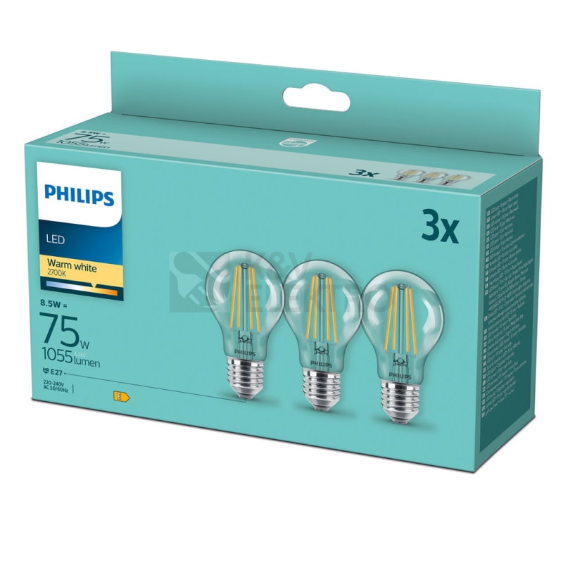 Obrázek produktu  LED žárovky Philips CLASSIC 75W A60 E27 WW 3ks 0