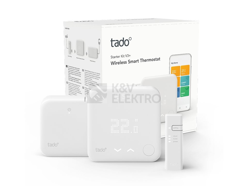 Obrázek produktu  Chytrý bezdrátový termostat tado° V3+ Starter Kit 104019 včetně Bridge 0