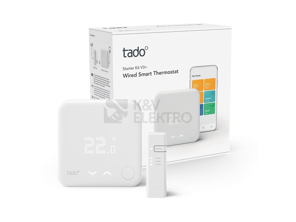 Obrázek produktu  Chytrý drátový termostat tado° V3+ Starter Kit 104073 včetně Bridge 0