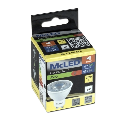 LED žárovka GU10 McLED 4,9W (60W) teplá bílá (2700K), reflektor 38° ML-312.167.87.0 (obrázek 4)