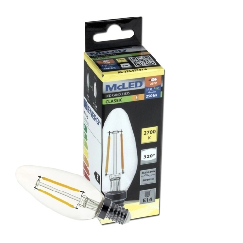 LED žárovka E14 McLED 2,2W (25W) teplá bílá (2700K) svíčka ML-323.031.87.0 (obrázek 3)