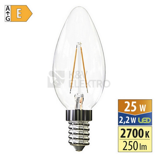 Obrázek produktu LED žárovka E14 McLED 2,2W (25W) teplá bílá (2700K) svíčka ML-323.031.87.0 0