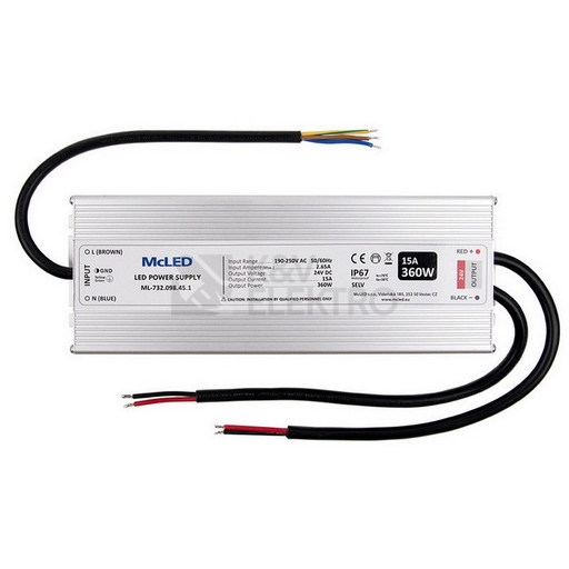 Obrázek produktu LED napájecí zdroj McLED 24VDC 15A 360W ML-732.098.45.1 0