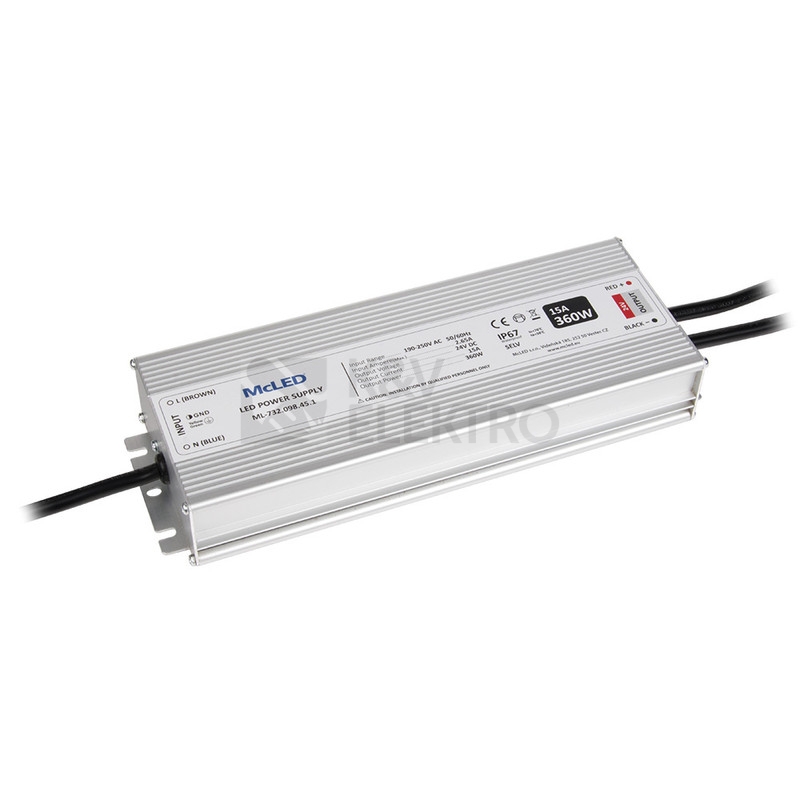 Obrázek produktu LED napájecí zdroj McLED 24VDC 15A 360W ML-732.098.45.1 3