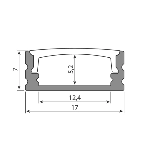 Přisazený hliníkový profil McLED PH2 17x8mm včetně mléčného difuzoru 1m ML-761.021.74.1 (obrázek 5)