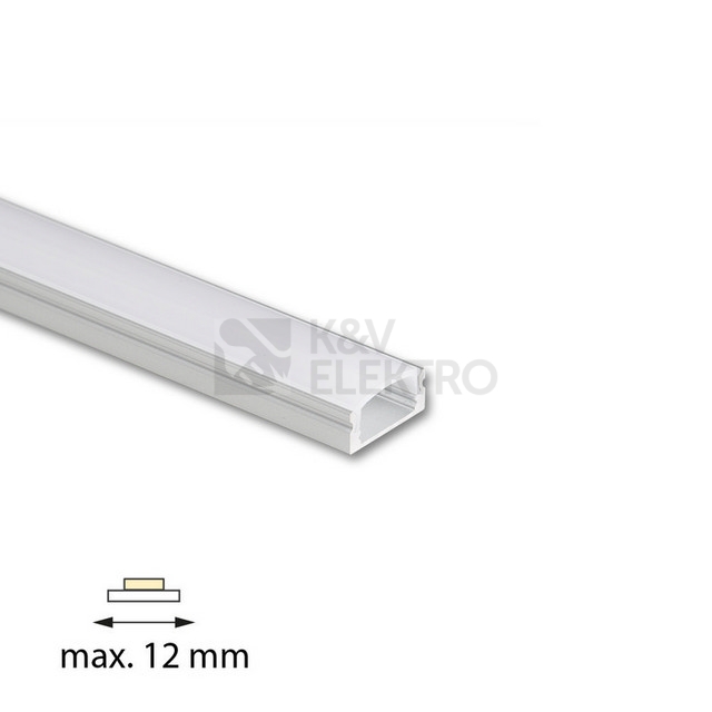 Obrázek produktu Přisazený hliníkový profil McLED PH2 17x8mm včetně mléčného difuzoru 1m ML-761.021.74.1 1