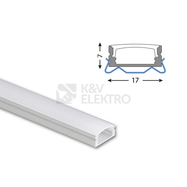 Obrázek produktu Přisazený hliníkový profil McLED PH2 17x8mm včetně mléčného difuzoru 1m ML-761.021.74.1 3