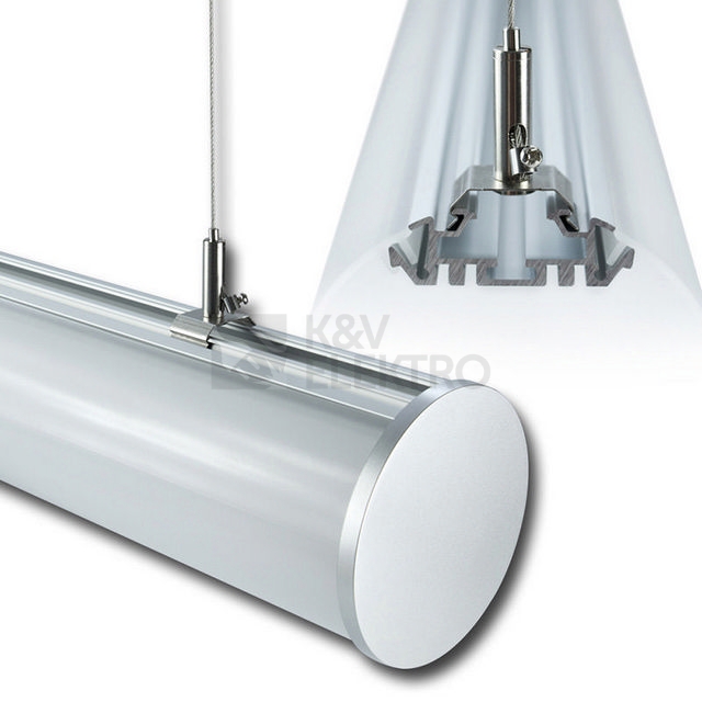 Obrázek produktu Závěsný hliníkový profil McLED ZK Ø 100mm vč. mléčného difuzoru 2m ML-761.032.43.2 2
