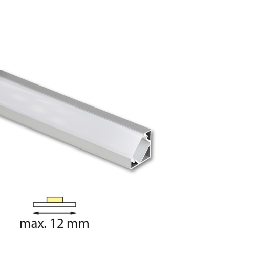 Rohový hliníkový profil McLED RT2 18x18mm včetně mléčného difuzoru 1m ML-761.054.74.1