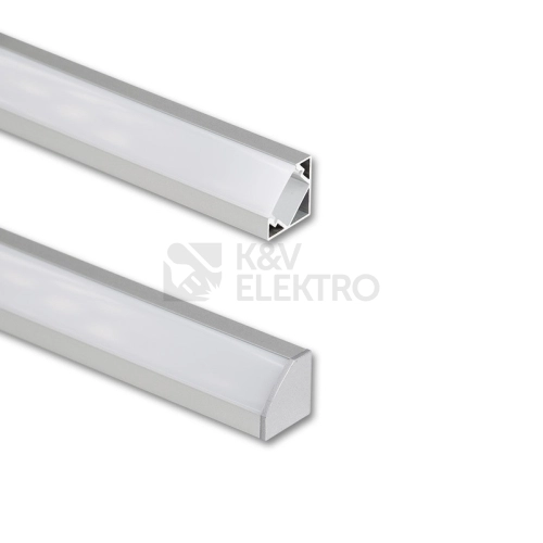 Rohový hliníkový profil McLED RT2 18x18mm včetně mléčného difuzoru 1m ML-761.054.74.1