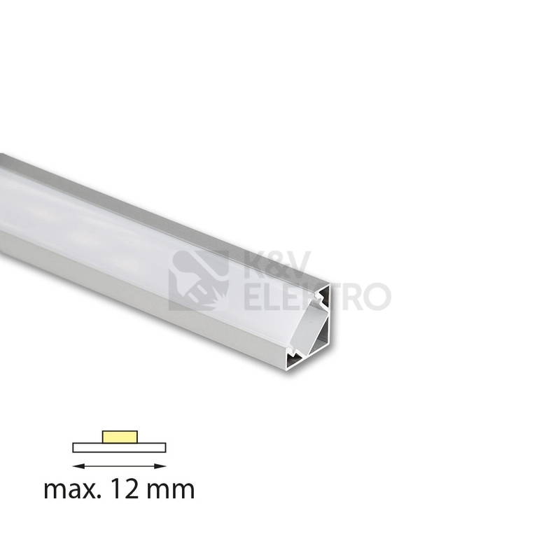 Obrázek produktu Rohový hliníkový profil McLED RT2 18x18mm včetně mléčného difuzoru 1m ML-761.054.74.1 1