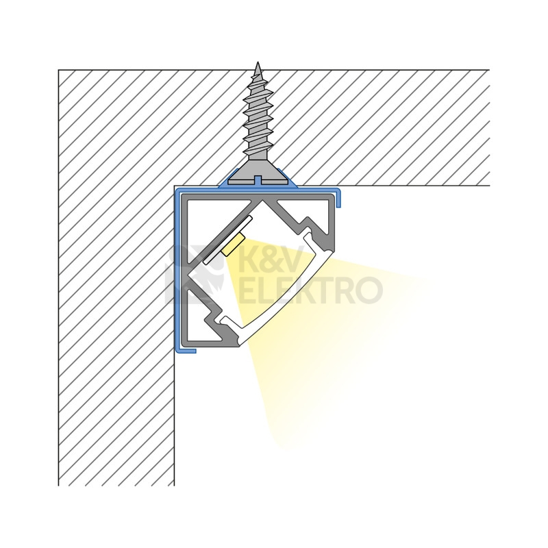 Obrázek produktu Rohový hliníkový profil McLED RT2 18x18mm včetně mléčného difuzoru 1m ML-761.054.74.1 4
