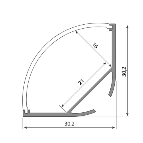 Rohový hliníkový profil McLED RL2 30x30mm včetně mléčného difuzoru 2m ML-761.057.74.2 (obrázek 6)