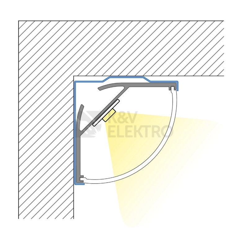 Obrázek produktu Rohový hliníkový profil McLED RL2 30x30mm včetně mléčného difuzoru 2m ML-761.057.74.2 2