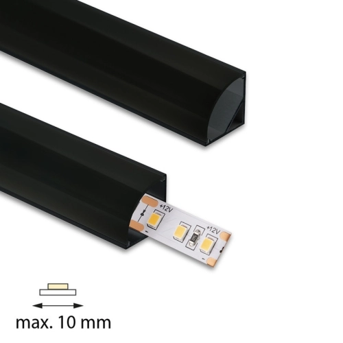 Rohový hliníkový profil černý McLED RS2 16x16mm s černým diruzorem 1m ML-761.312.43.1 (obrázek 3)