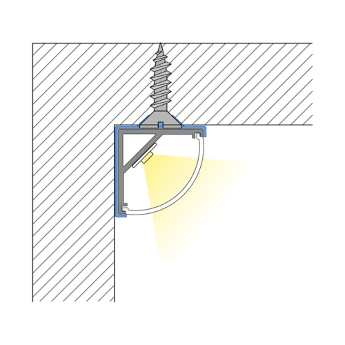 Rohový hliníkový profil černý McLED RS2 16x16mm s černým diruzorem 2m ML-761.312.43.2